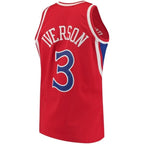 Men's Mitchell & Ness Allen Iverson Red Philadelphia 76ers Hardwood Classics  Jersey