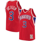 Men's Mitchell & Ness Allen Iverson Red Philadelphia 76ers Hardwood Classics  Jersey
