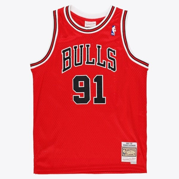 Dennis Rodman Chicago Bulls Mitchell & Ness 1997/98 Hardwood Classics Road Swingman Jersey - Mens
