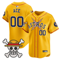 Houston Astros #00 2025 Ace One Piece Vapor Limited Jersey - Gold