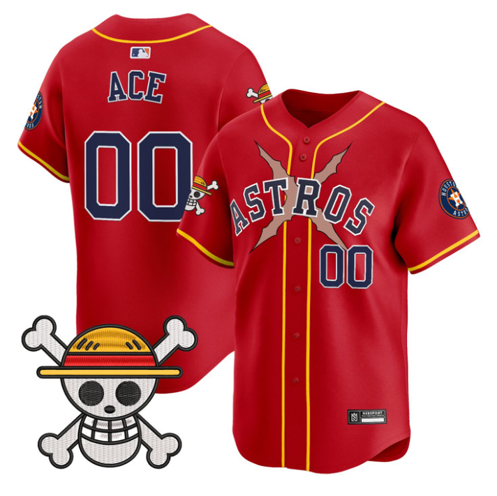 Houston Astros #00 2025 Ace One Piece Vapor Limited Jersey - Red