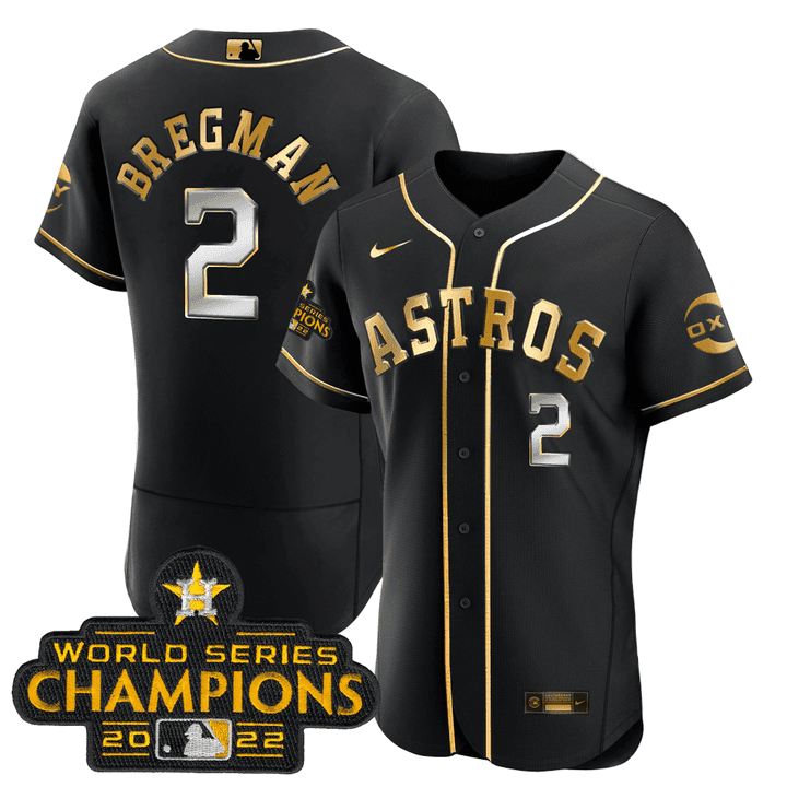 Alex Bregman #2 Houston Astros Rush Limited Jersey - Black Gold