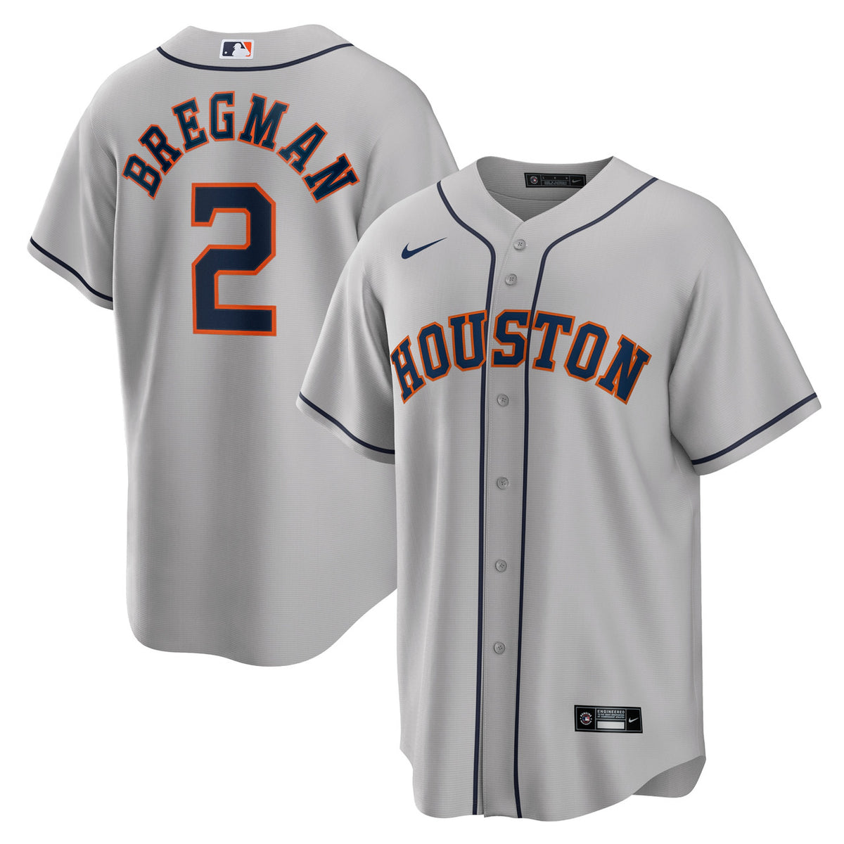 Alex Bregman #2 Houston Astros Nike Road Limited Player Name Jersey - Gray