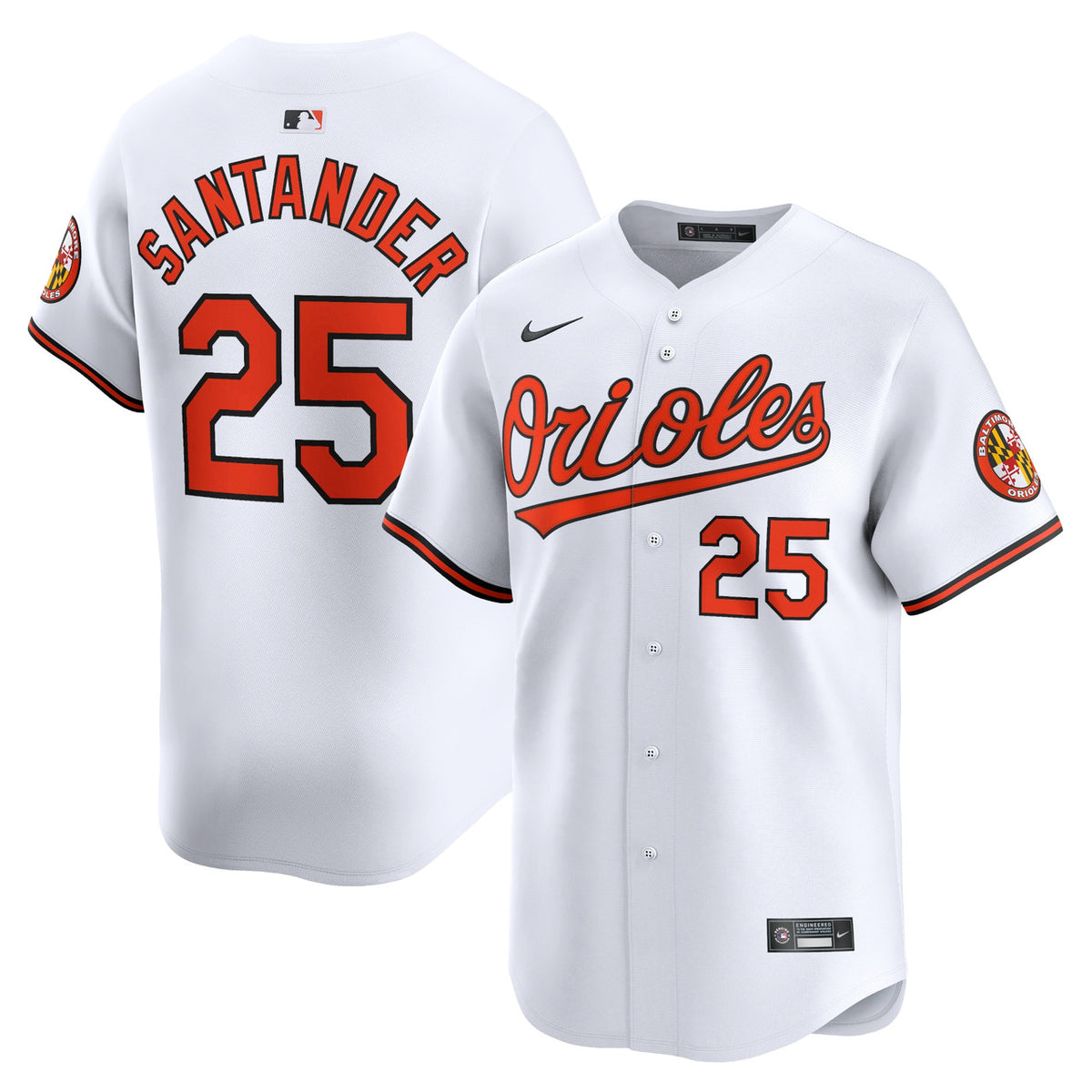 Anthony Santander #25 Baltimore Orioles Nike Home Limited Player Jersey - White