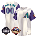 Arizona Diamondbacks 2023 World Series Patch Limited Throwback Custom Jersey
