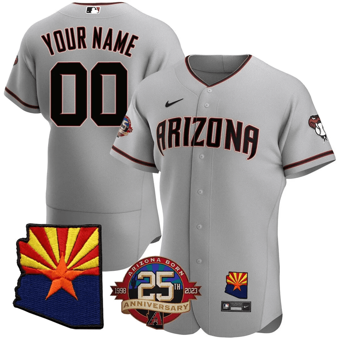 Arizona Diamondbacks Arizona State 25Th Anniversary Year Patch Limited Custom Jersey