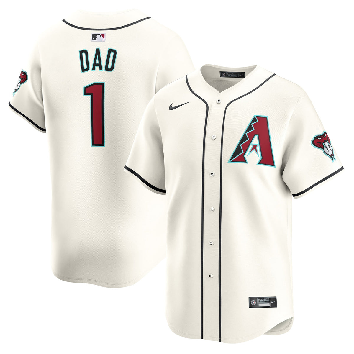 Arizona Diamondbacks #1 Nike Dad Home Limited Jersey - White