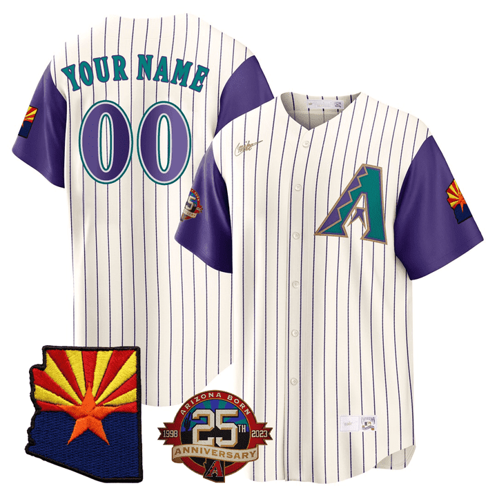 Arizona Diamondbacks Throwback Arizona State 25Th Anniversary Patch Limited Custom Jersey