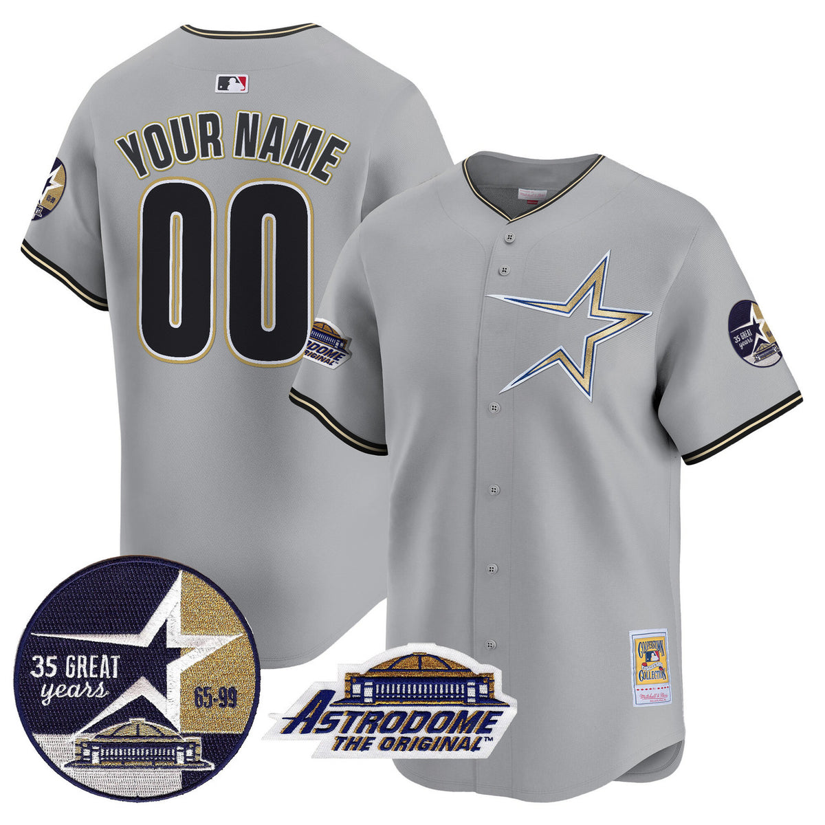 Houston Astros 1999 Throwback 35Th Astrodome Patch Vapor Premier Limited Custom Jersey