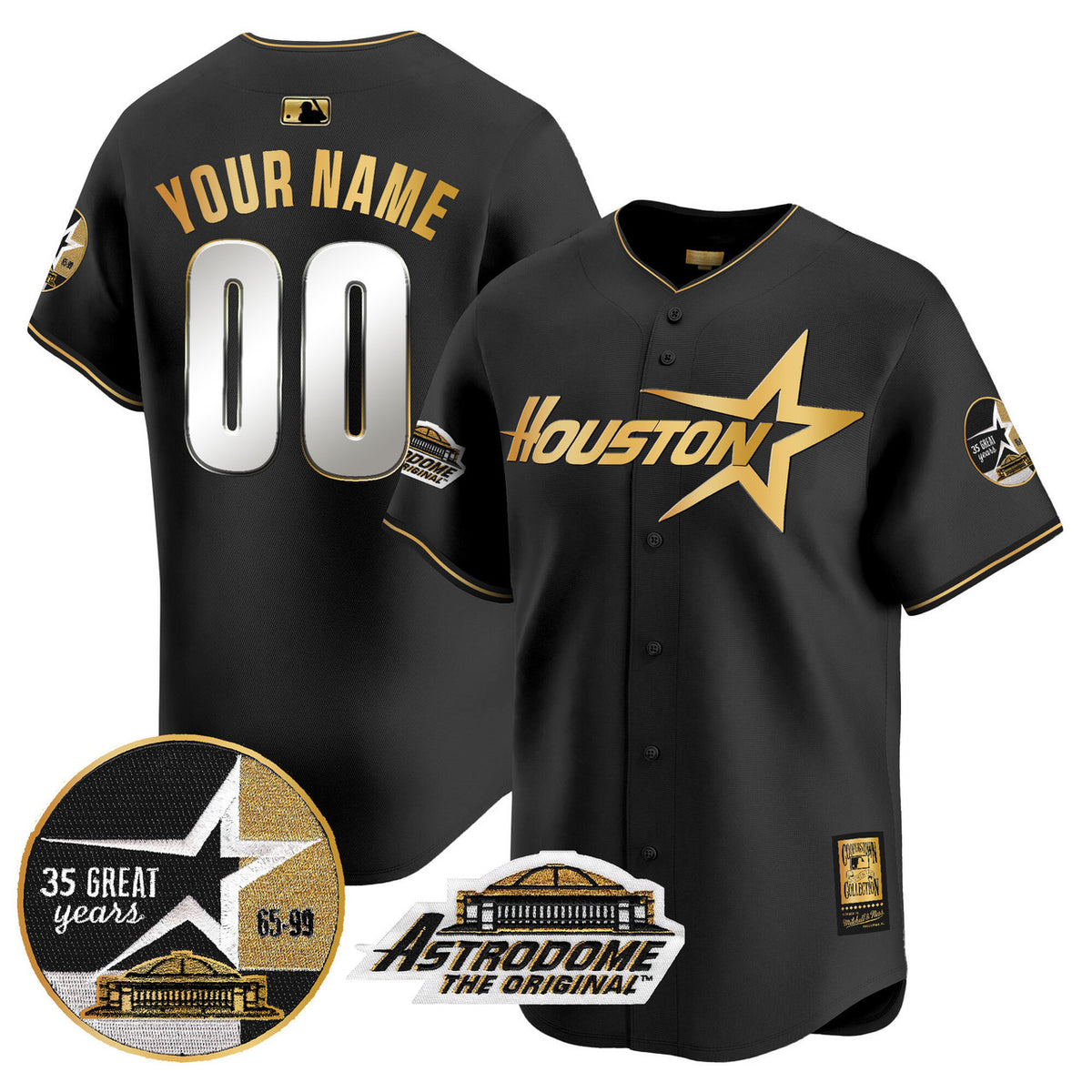 Houston Astros 1999 Throwback 35Th Astrodome Patch Vapor Premier Limited V2 Custom Jersey
