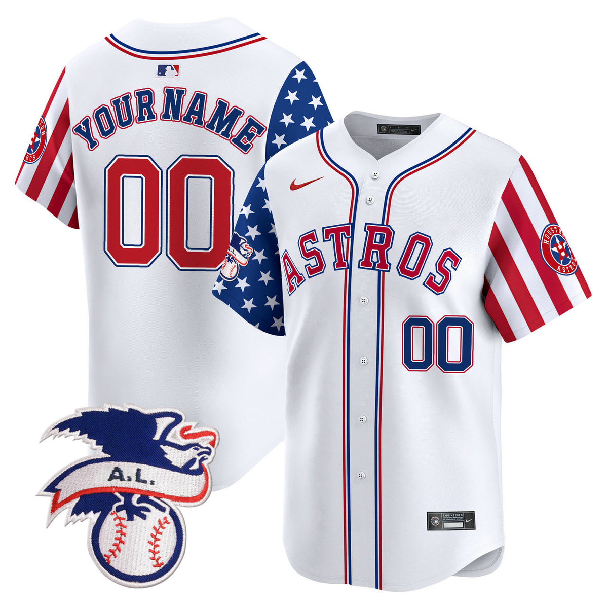 Houston Astros 2024 Fourth Of July Vapor Premier Limited Custom Jersey