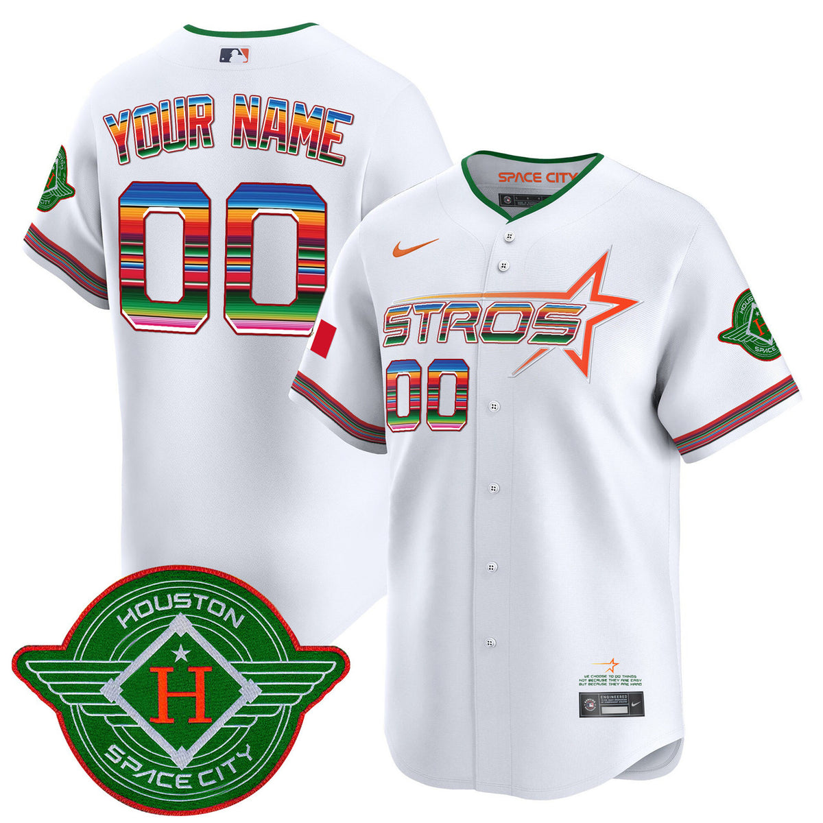 Houston Astros 2025 City Connect Mexico Vapor Premier Limited Custom Jersey