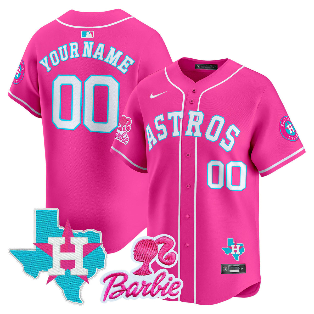 Houston Astros Barbie Patch Vapor Premier Limited Custom Jersey