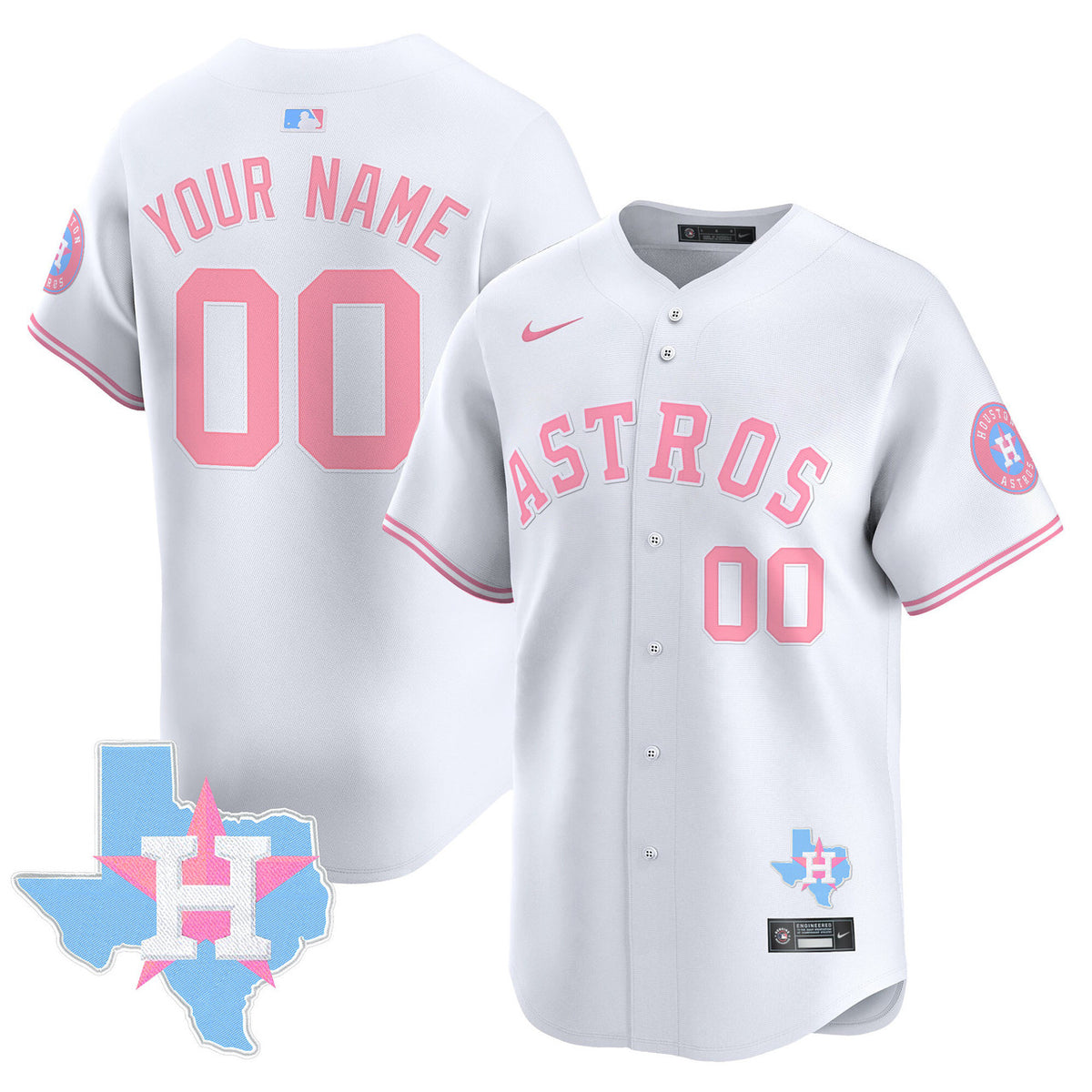 Houston Astros Vapor Premier Limited Custom Jersey - Bubblegum Pink