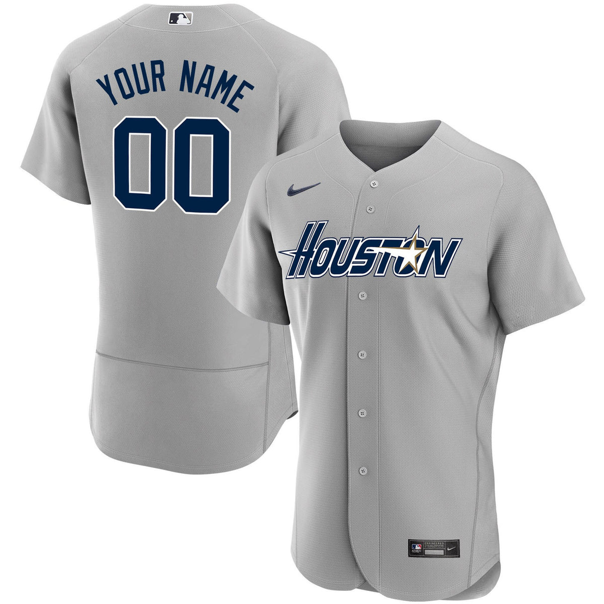 Black Gold #1 Houston Astros Special Limited Custom Jersey - Gray