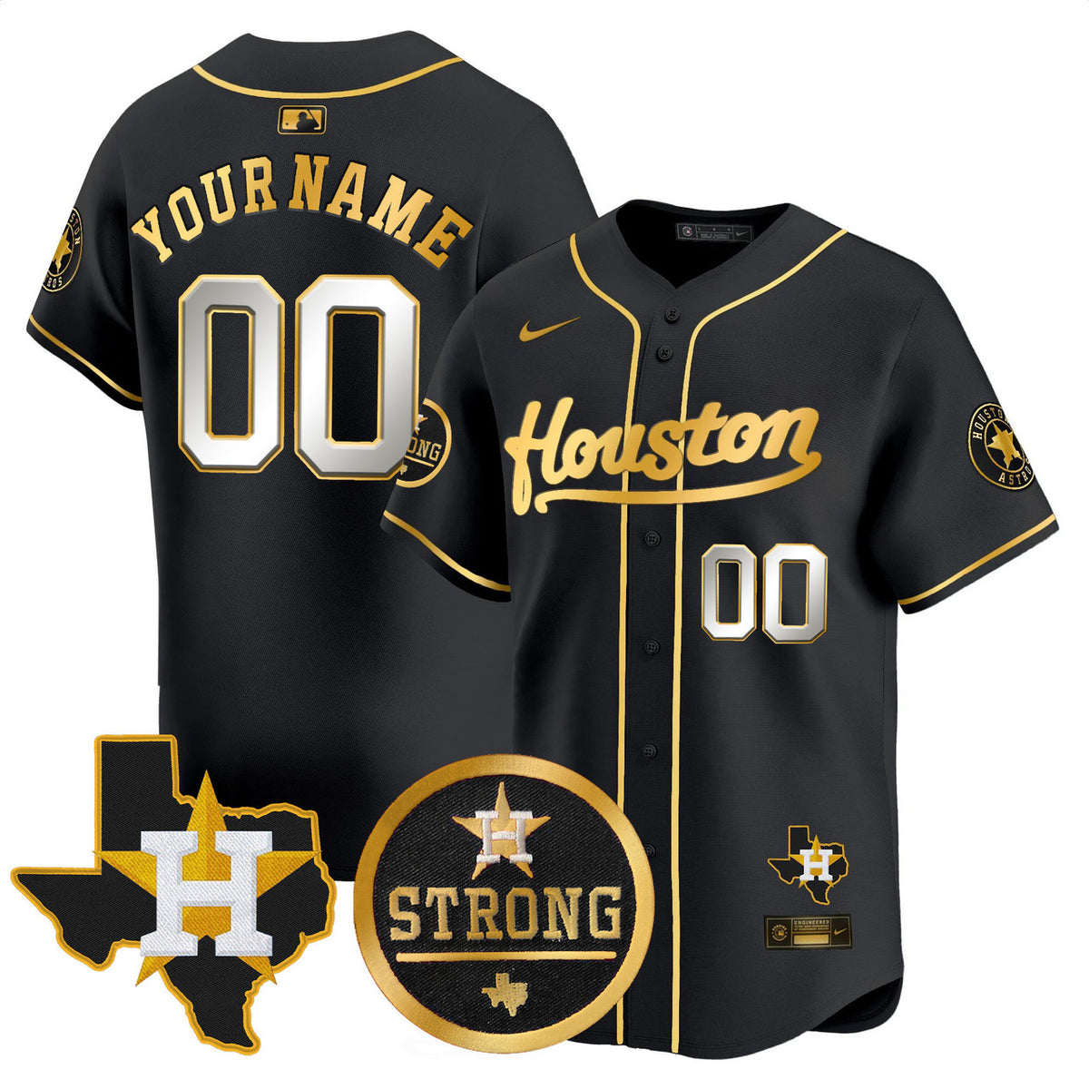 Houston Astros 'Houston Strong' Patch Vapor Premier Limited Custom Jersey