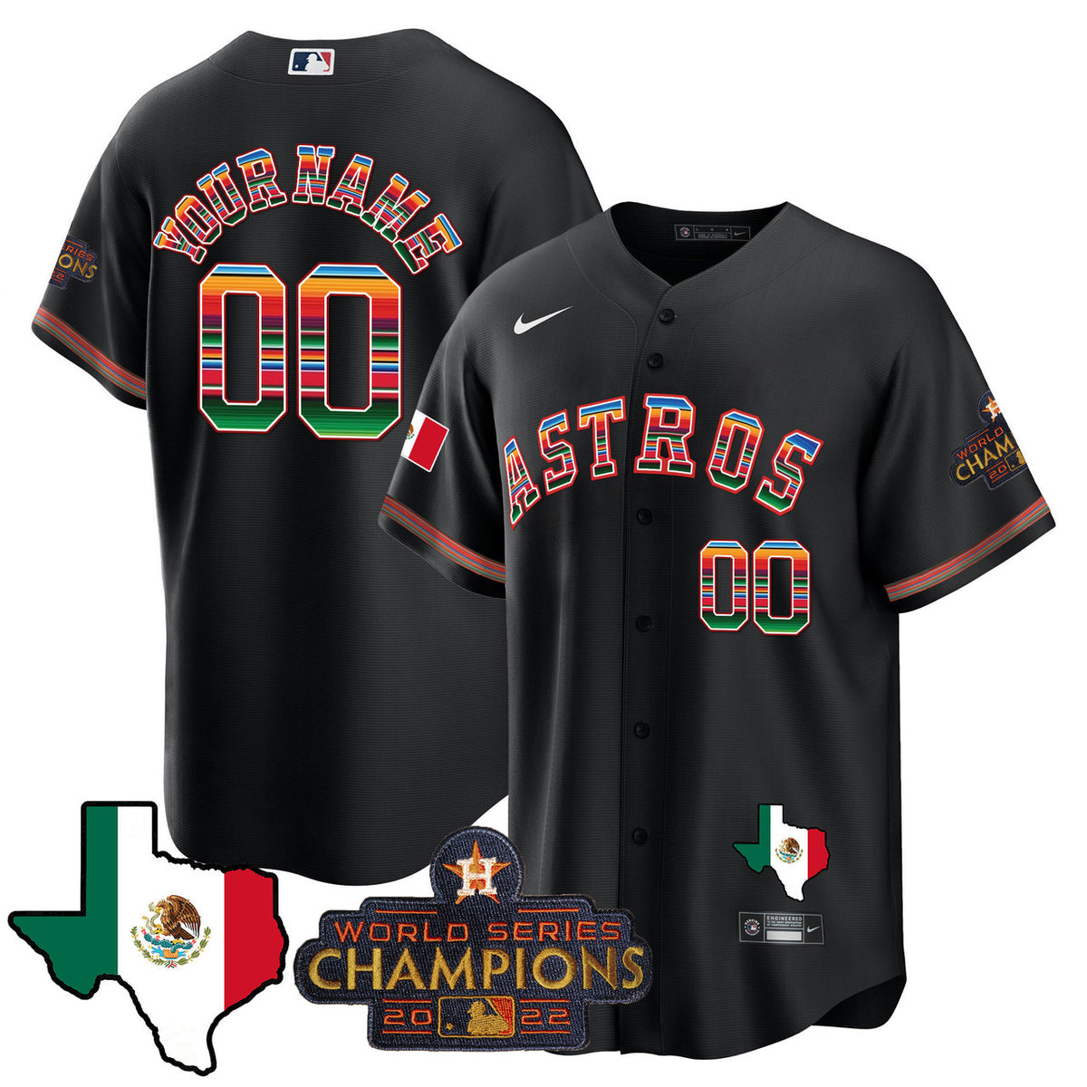 Houston Astros Mexico Texas Map Limited Cool Base Custom Jersey