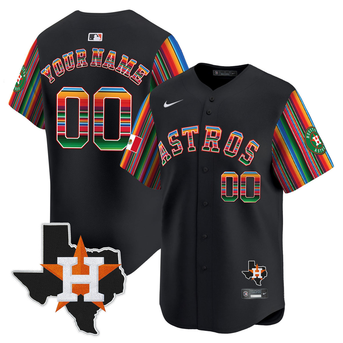 Houston Astros Mexico Texas Patch Vapor Premier Limited V5 Custom Jersey