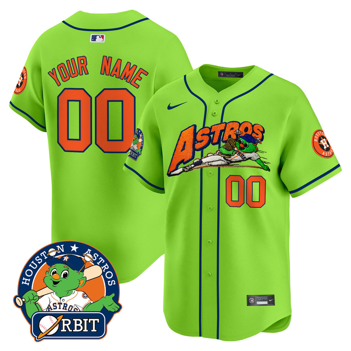 Houston Astros Orbit Patch Vapor Premier Limited V4 Custom Jersey