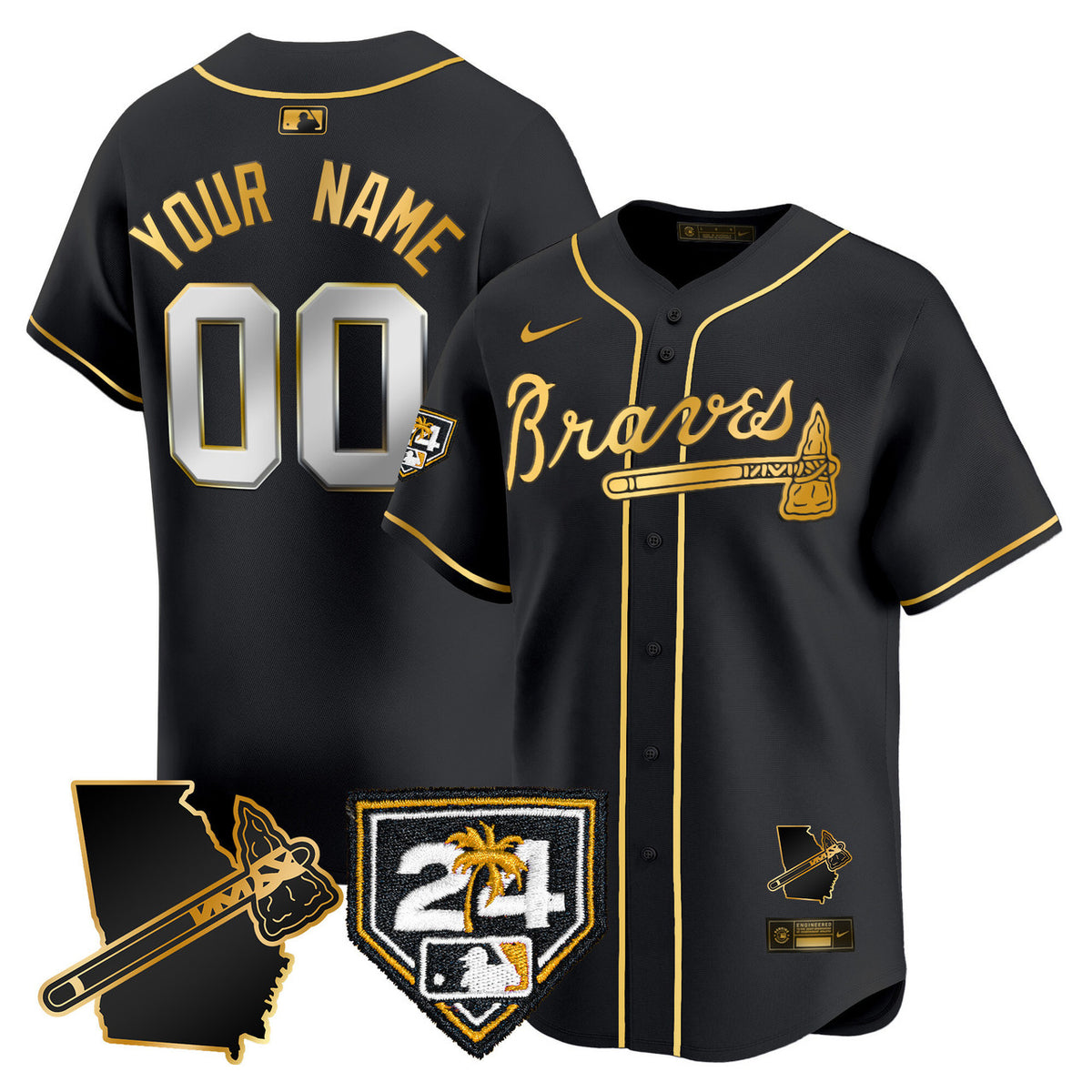Atlanta Braves 2024 Spring Training Georgia Patch Vapor Premier Limited Custom Jersey