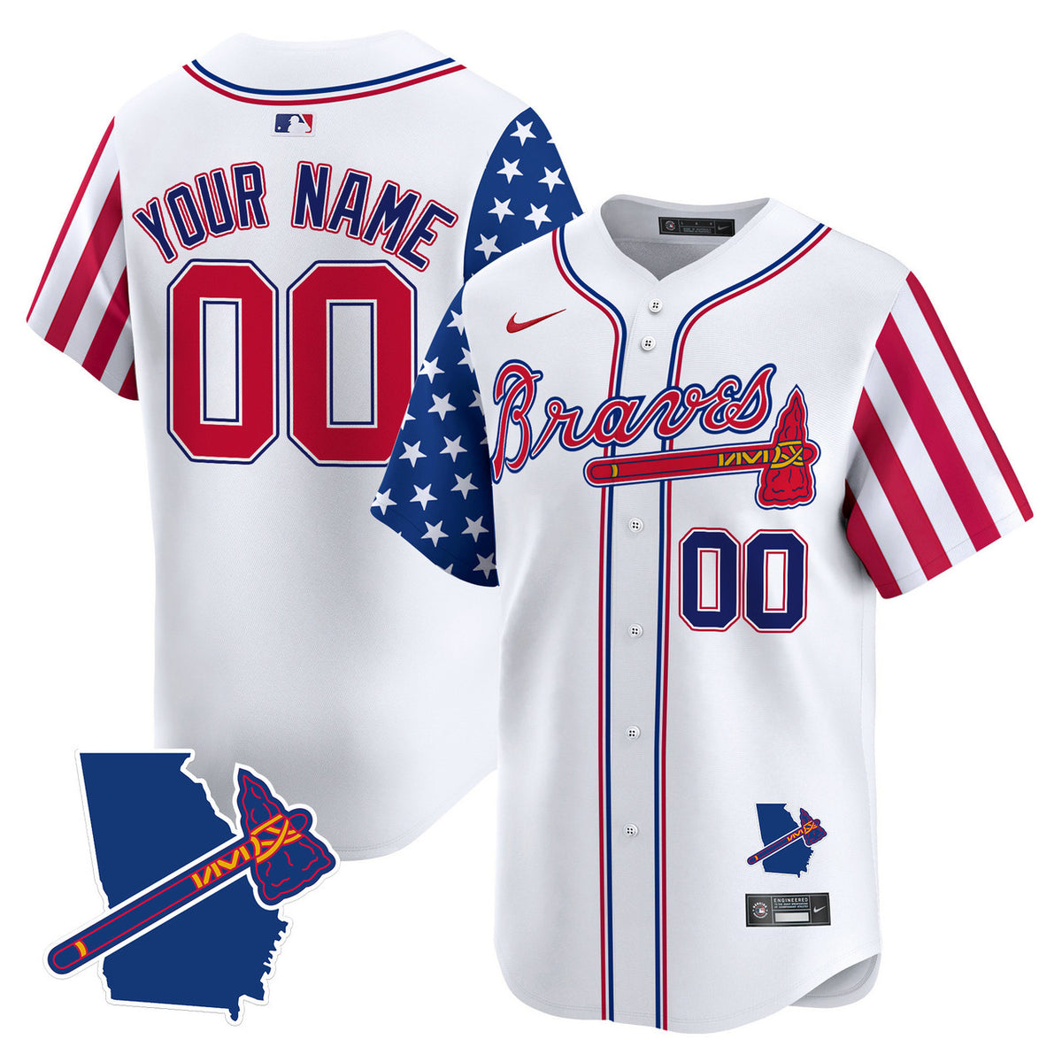 Independence Day V Atlanta Braves 2025 Apor Premier Limited Custom Jersey