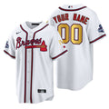 Atlanta Braves 4X World Series Trim Custom Name Number Limited Jersey - Gold