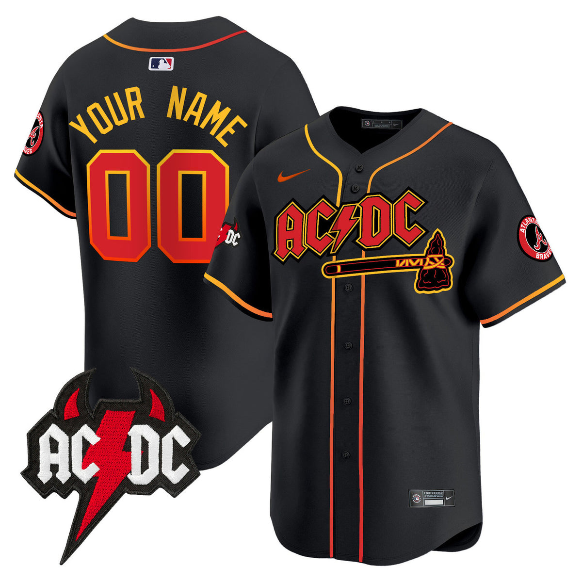 Atlanta Braves Ac/Dc Vapor Premier Limited Custom Jersey