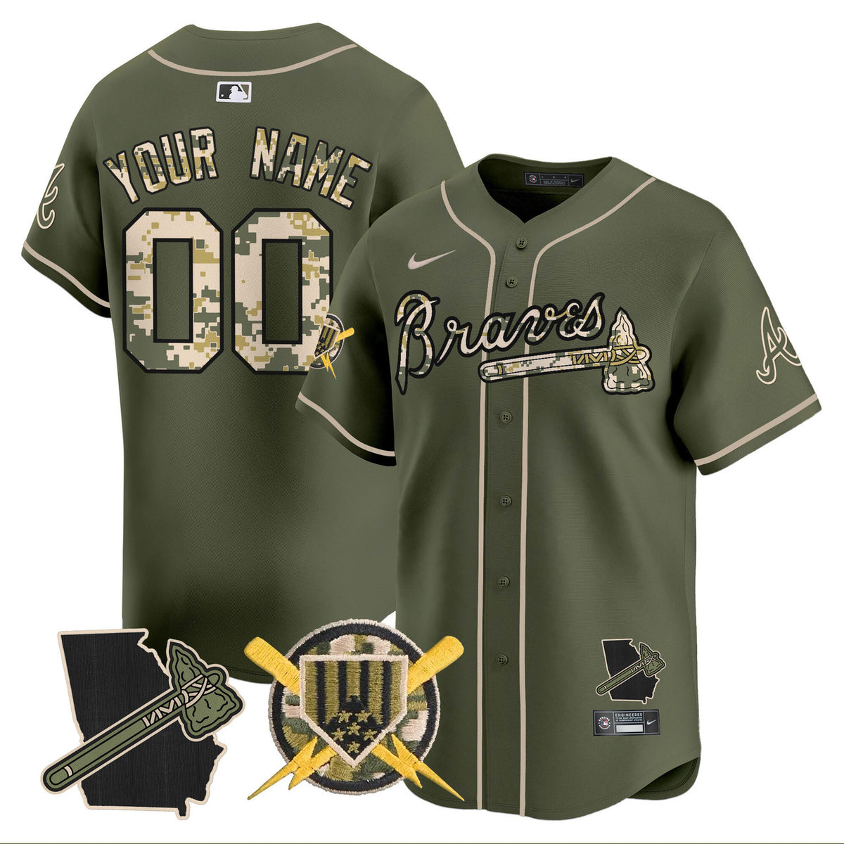 Atlanta Braves Armed Forces Day Vapor Premier Limited Custom Jersey