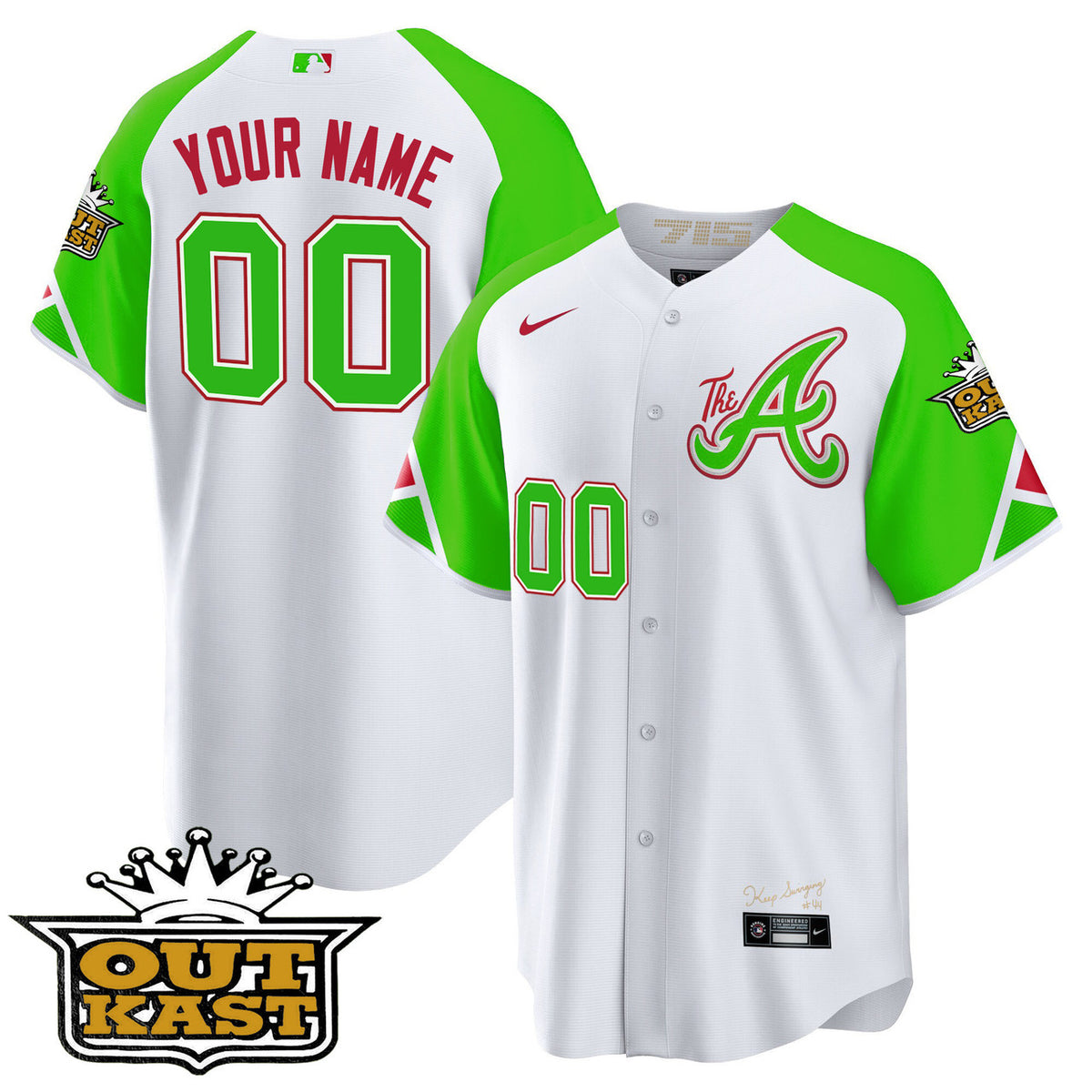 Atlanta Braves 2023 Atliens City Connect Bright Limited Baseball Custom Jersey - Green
