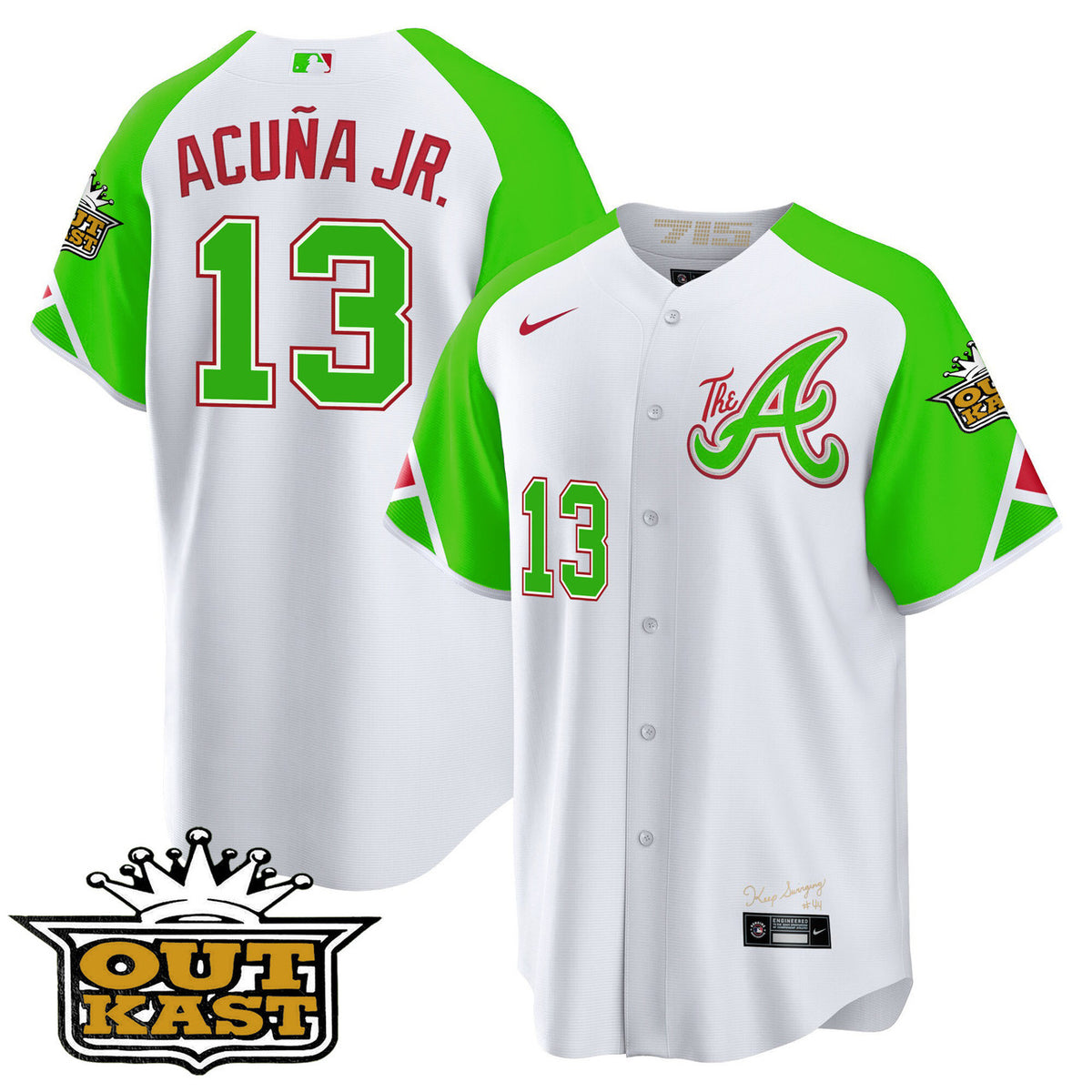 Atlanta Braves 2023 Atliens City Connect Bright Limited Cool Base Jersey - Green