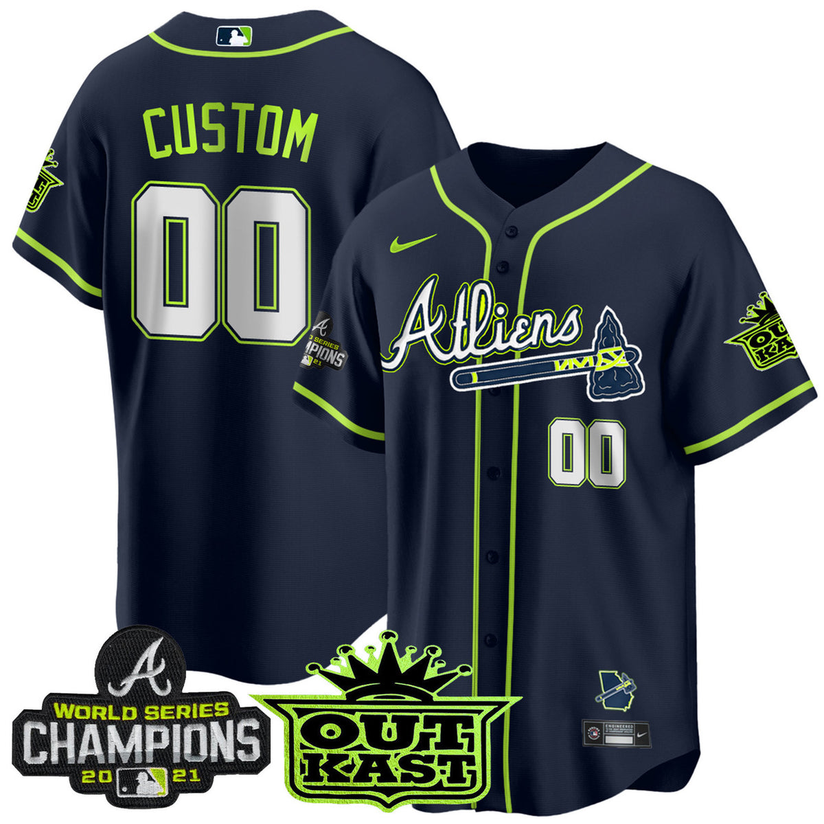 Atlanta Braves Atliens Champions Limited Cool Base Custom Jersey