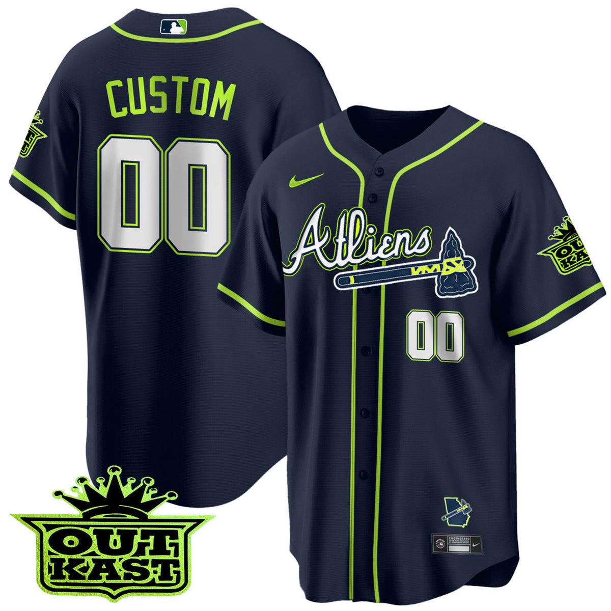 Atlanta Braves Atliens Limited Cool Base Custom Jersey