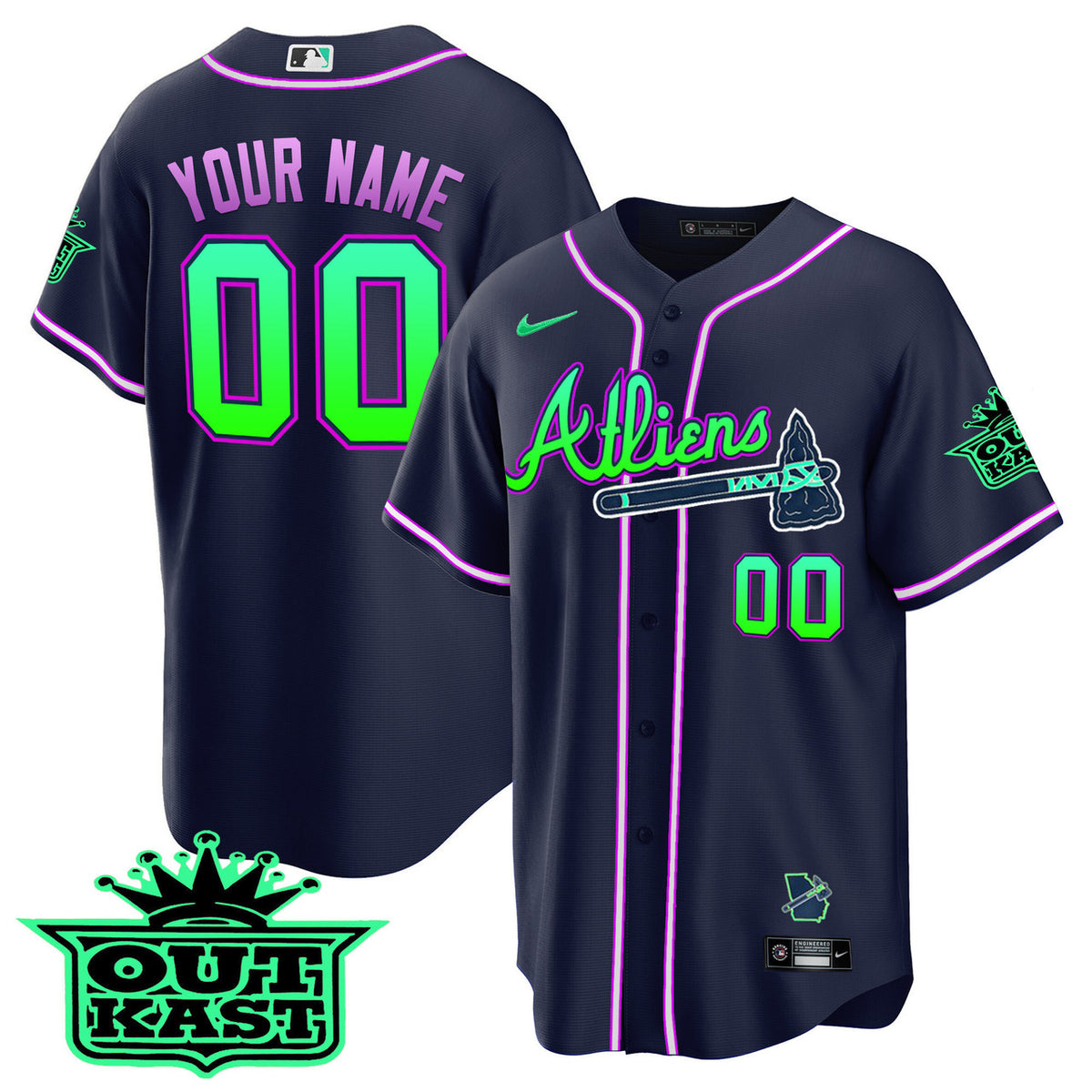 Atlanta Braves Atliens Cool Base Galaxy Version Limited Custom Jersey