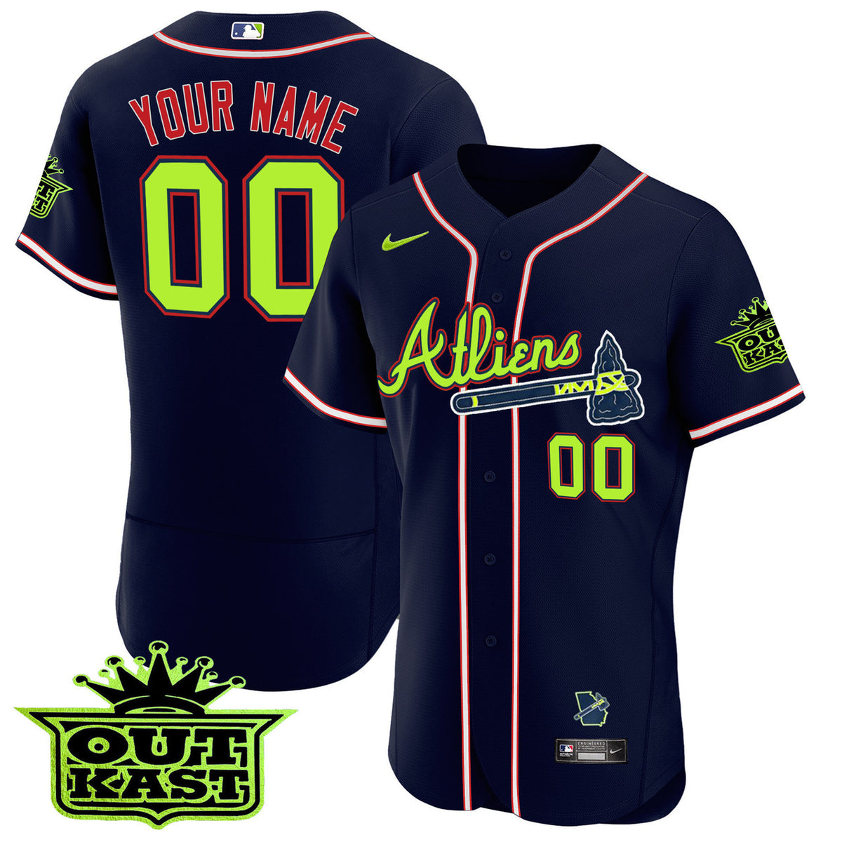 Atlanta Braves Atliens Flex Base V3 Limited Custom Jersey