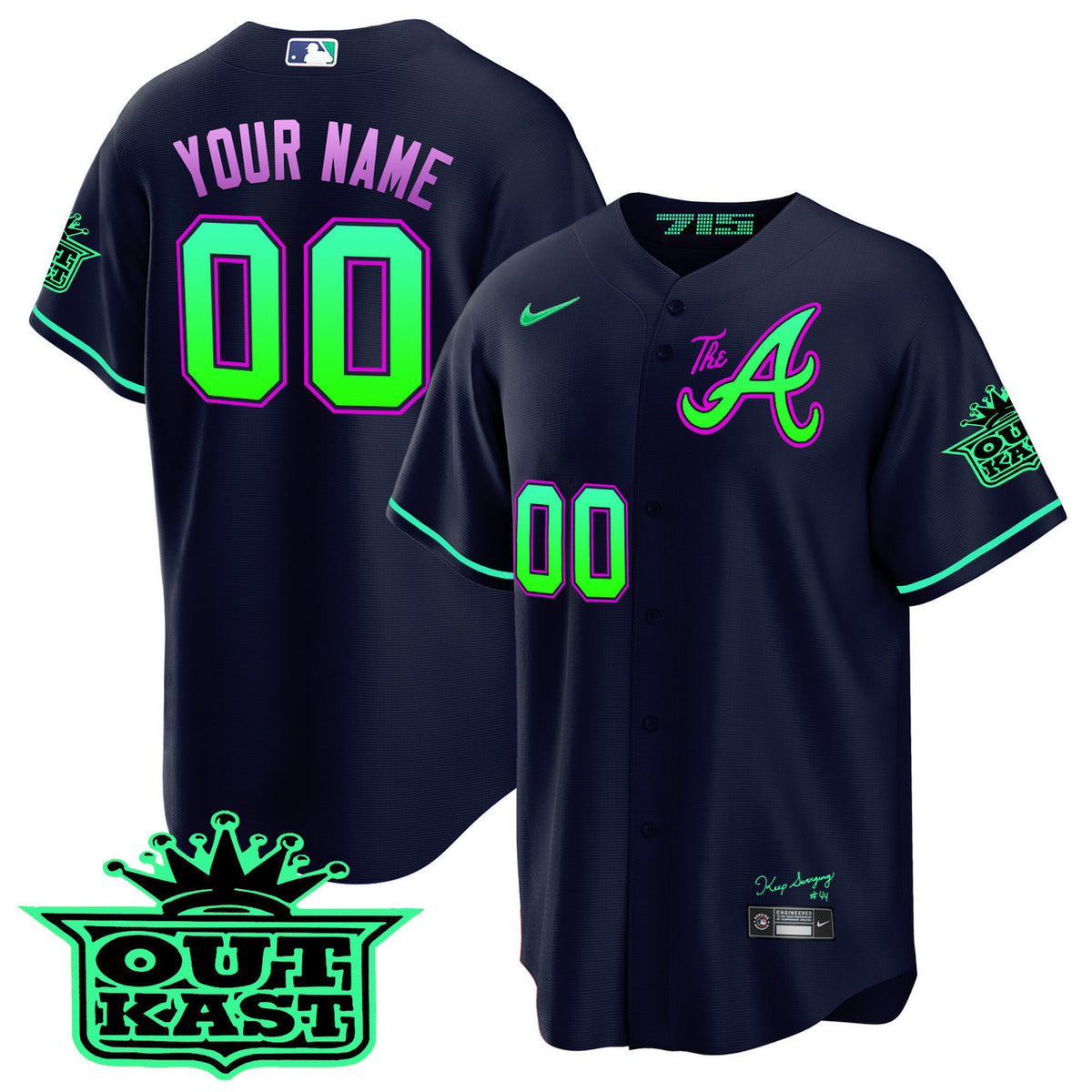 Atlanta Braves Atliens A Cool Base Galaxy Version Limited Custom Jersey
