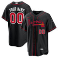 Atlanta Braves Limited Cool Base Custom Jersey - Black Red