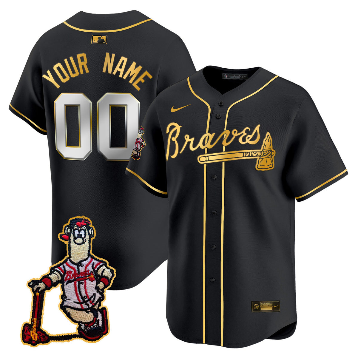 Atlanta Braves Blooper Patch Vapor Premier Limited Custom Jersey