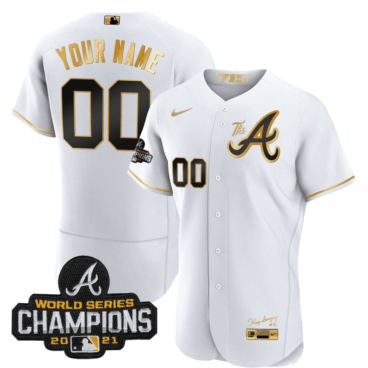 Atlanta Braves Champions City Connect Limited Custom Jersey - Gold