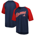 Atlanta Braves Stitches Button-Down Raglan Fashion Limited Jersey - Navy
