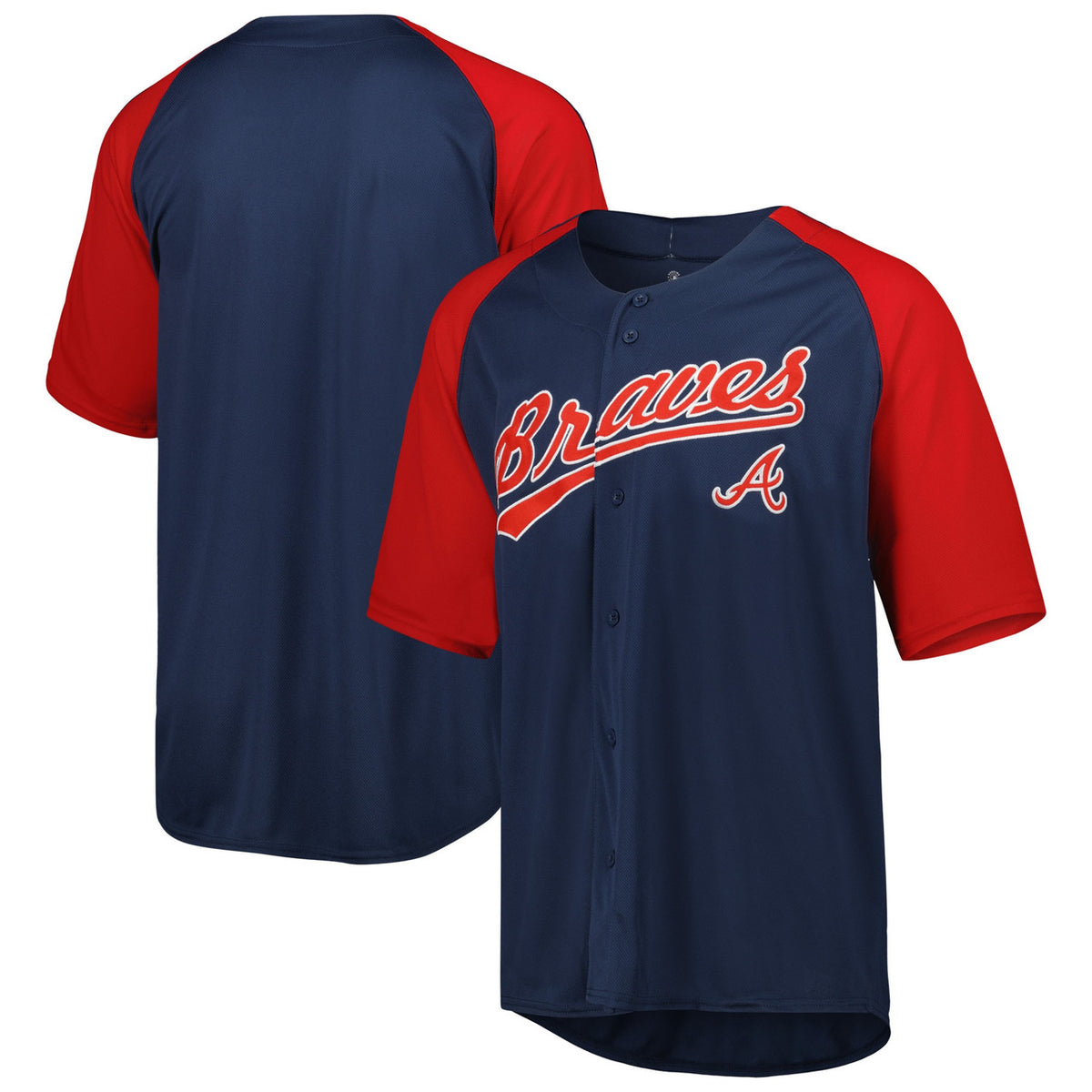 Atlanta Braves Stitches Button-Down Raglan Fashion Limited Jersey - Navy