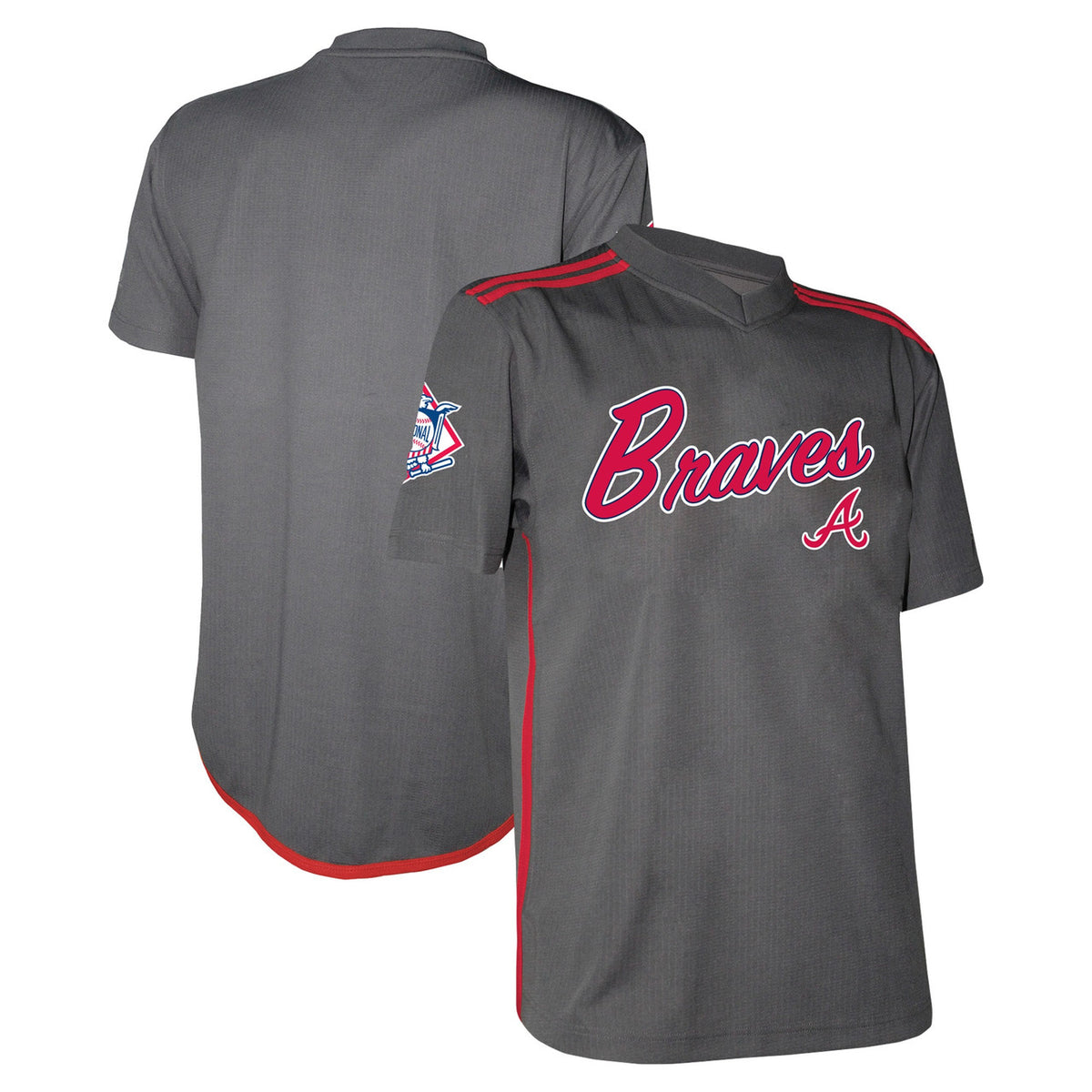Atlanta Braves Youth Stitches Team V-Neck Limited Jersey - Charcoal