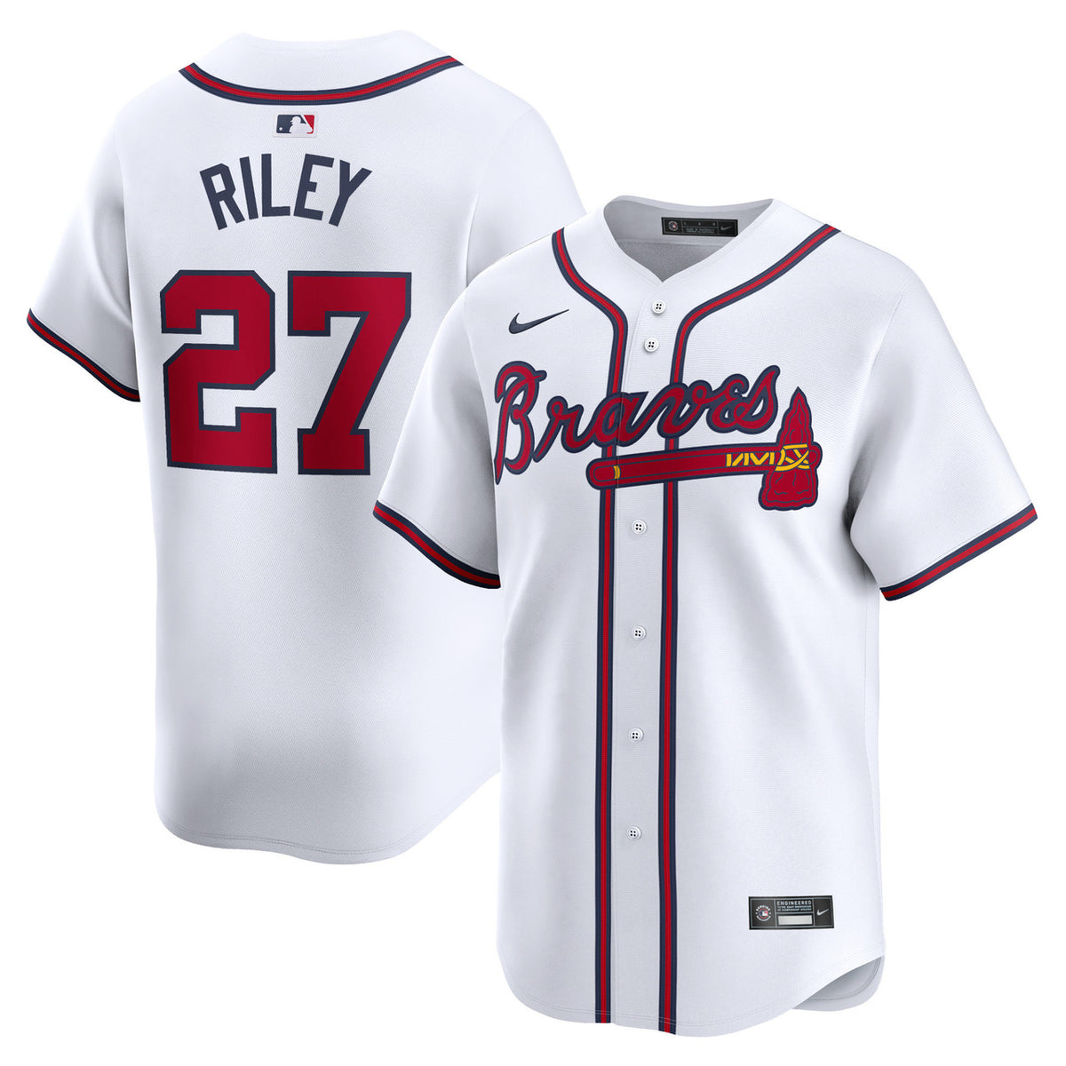 Austin Riley #27 Atlanta Braves Nike Home Limited Player Jersey - White