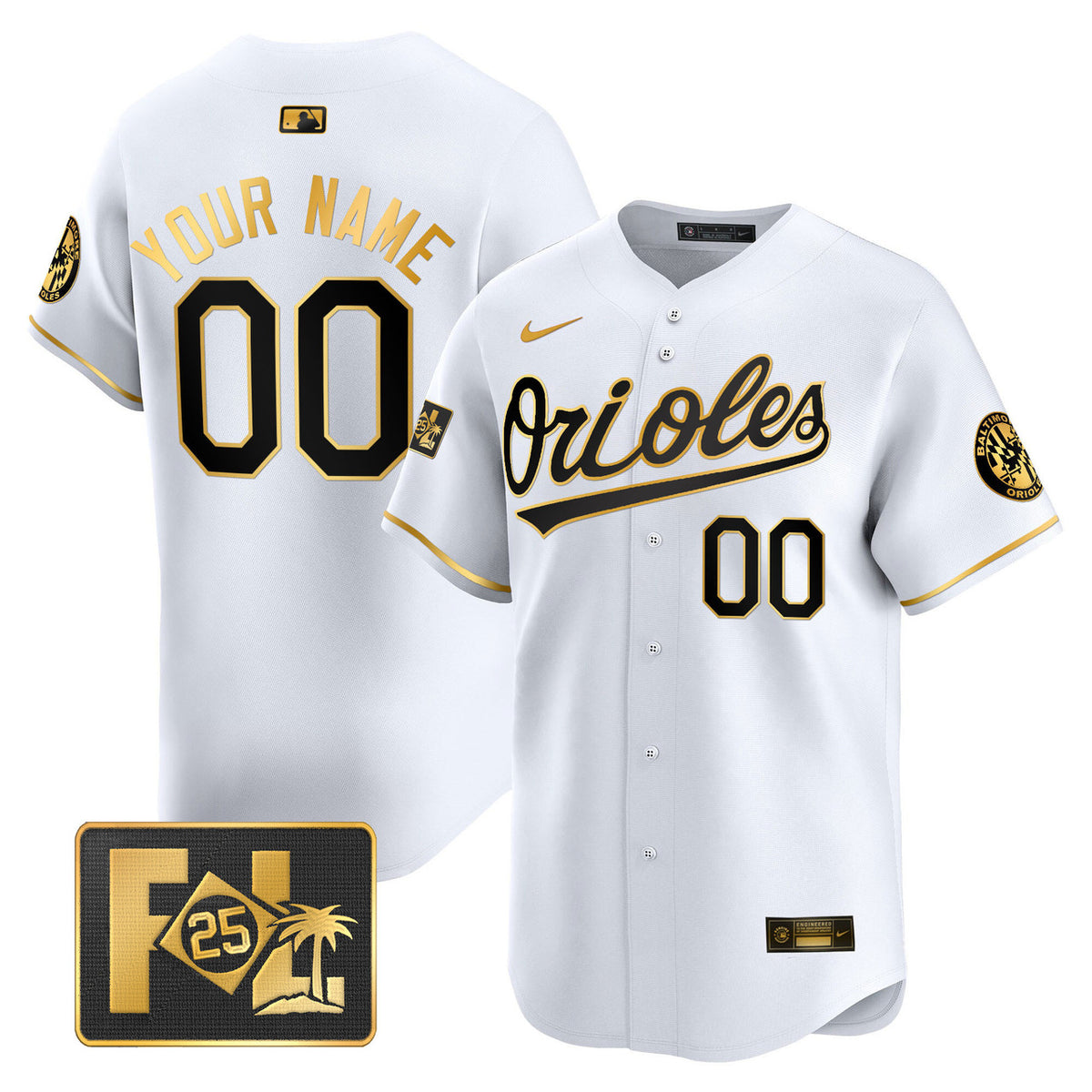Baltimore Orioles 2025 Spring Training Patch Vapor Premier Limited Custom Jersey