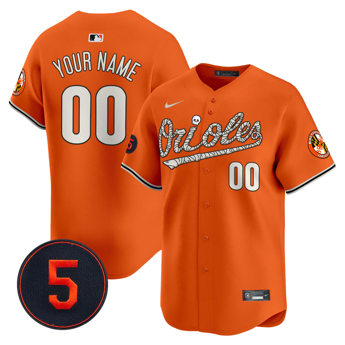 Baltimore Orioles Halloween Vapor Premier Limited Custom Jersey