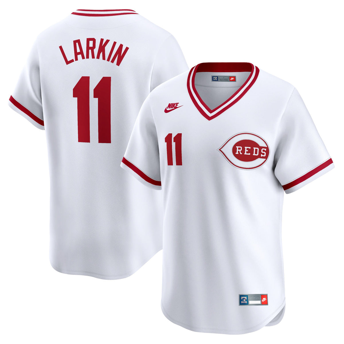 Barry Larkin #11 Cincinnati Reds Nike Throwback Cooperstown Limited Jersey - White