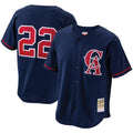 Bo Jackson California Angels Mitchell Ness Cooperstown Mesh Batting Practice Button-Up Limited Jersey - Navy