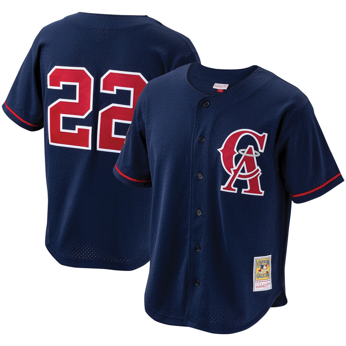 Bo Jackson California Angels Mitchell Ness Cooperstown Mesh Batting Practice Button-Up Limited Jersey - Navy