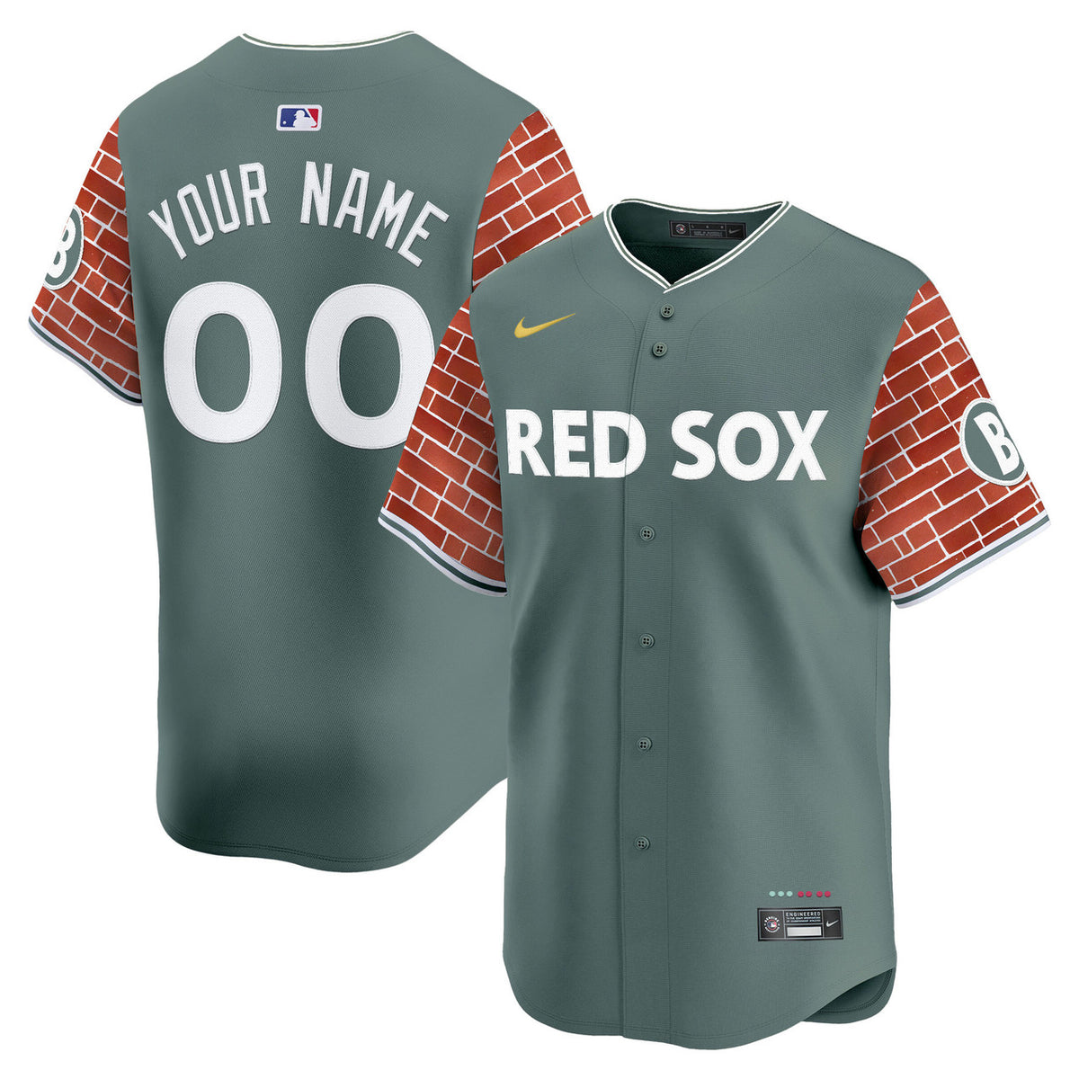 Boston Red Sox 2025 Fenway Brick Style Vapor Premier Limited Custom Jersey - Red