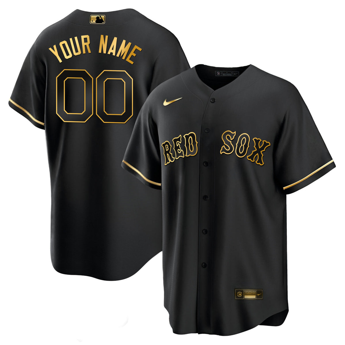 Black Gold #50 Boston Red Sox Limited Custom Jersey - White Gold