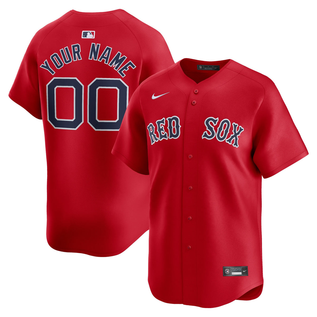 Boston Red Sox Nike Alternate Limited Custom Jersey - Red